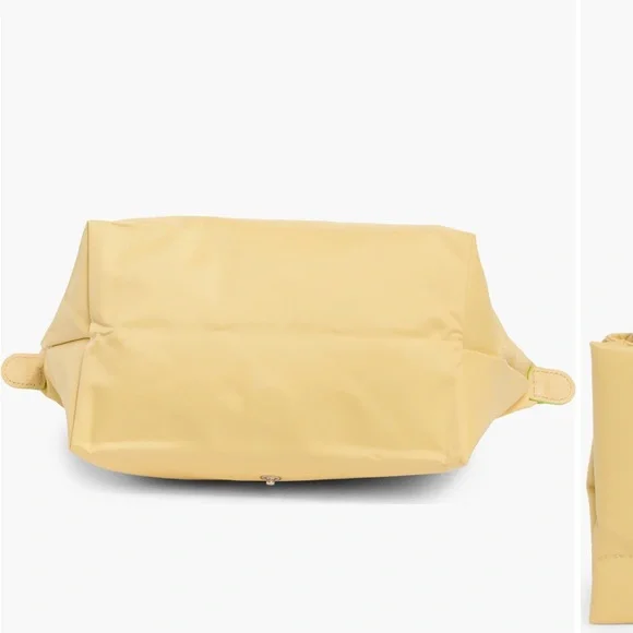 NIB Longchamp Small Le Pilage Green Recycled Canvas Top with Handle Bag (Wheat) - Picture 7 of 12